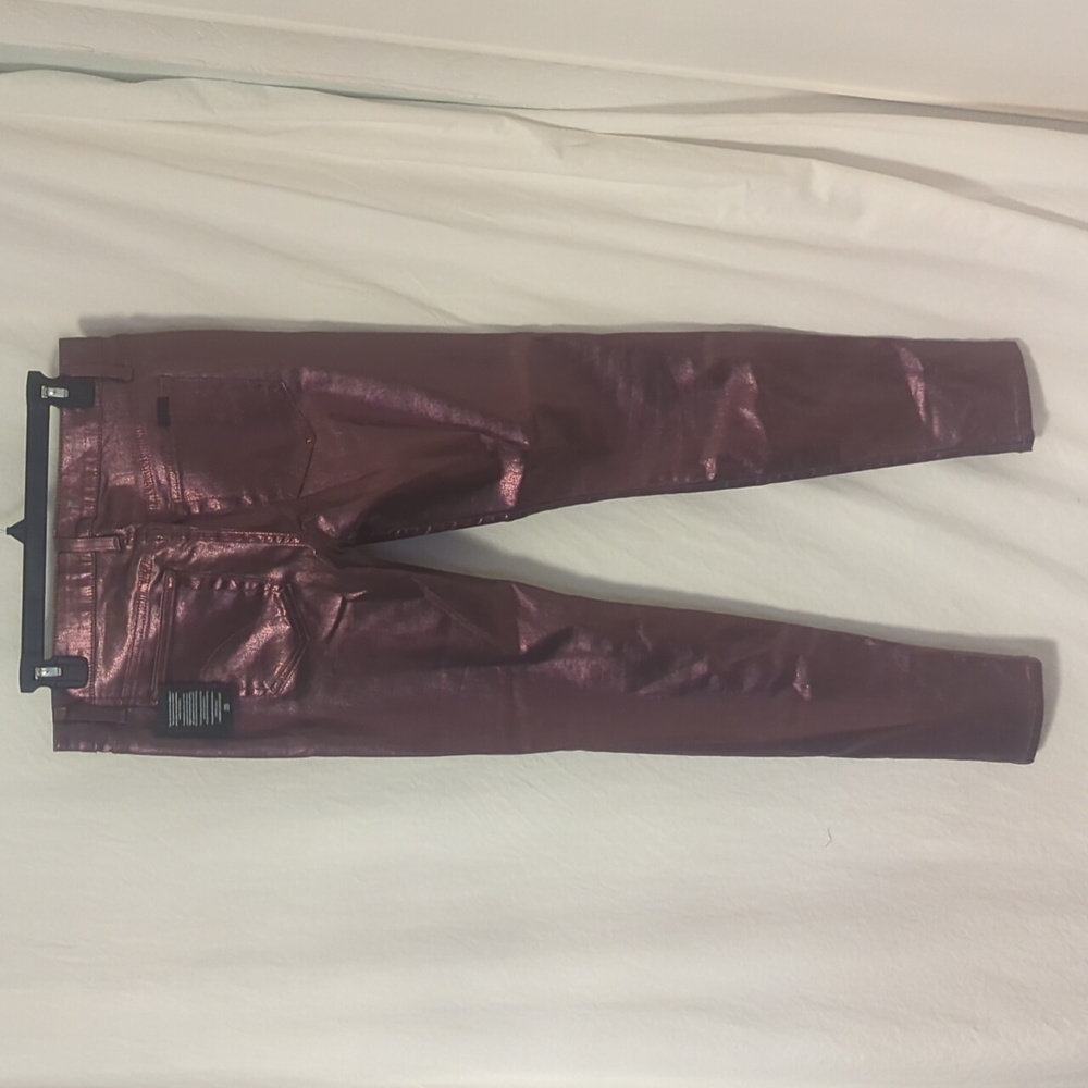NWT Joe's Jeans pink metallic coated skinny jeans - Picture 3 of 8
